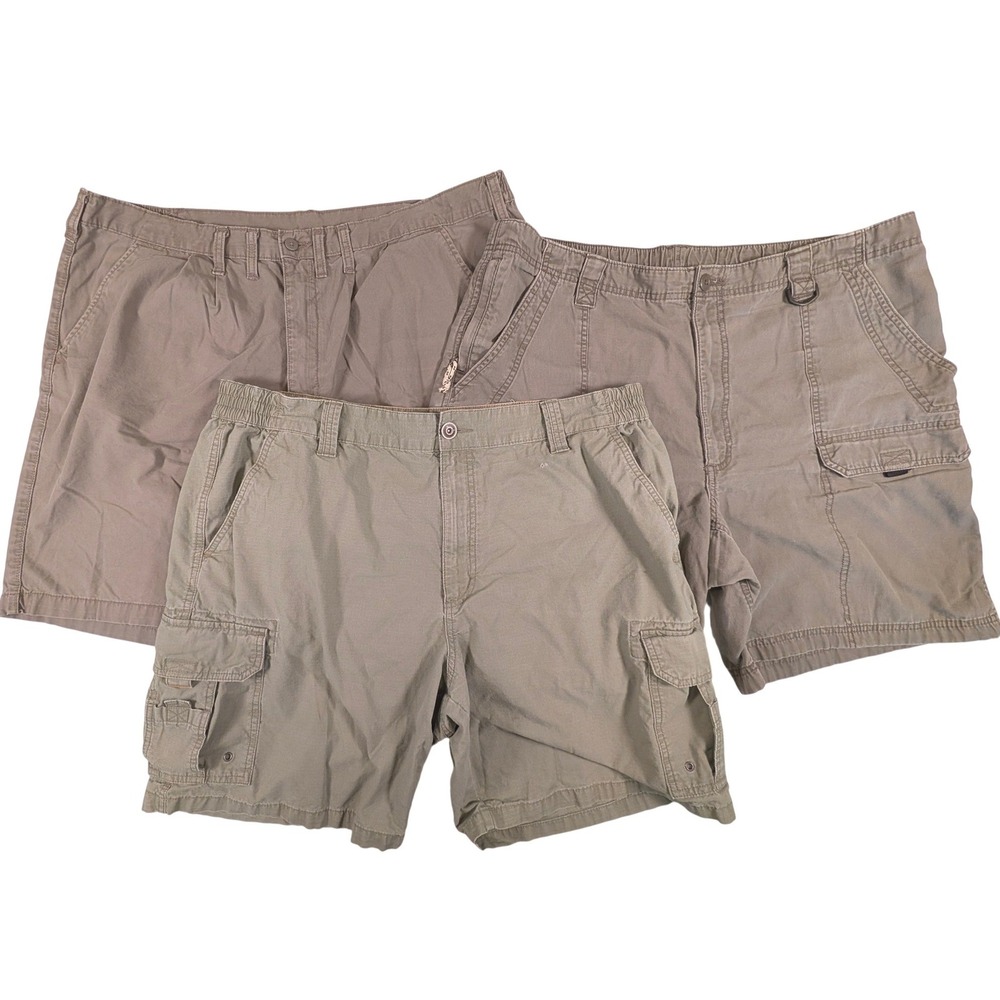 Mens Shorts Bundle Fits 42 RedHead Ripstop Cargo Wrangler Elastic Waist 3 Pairs